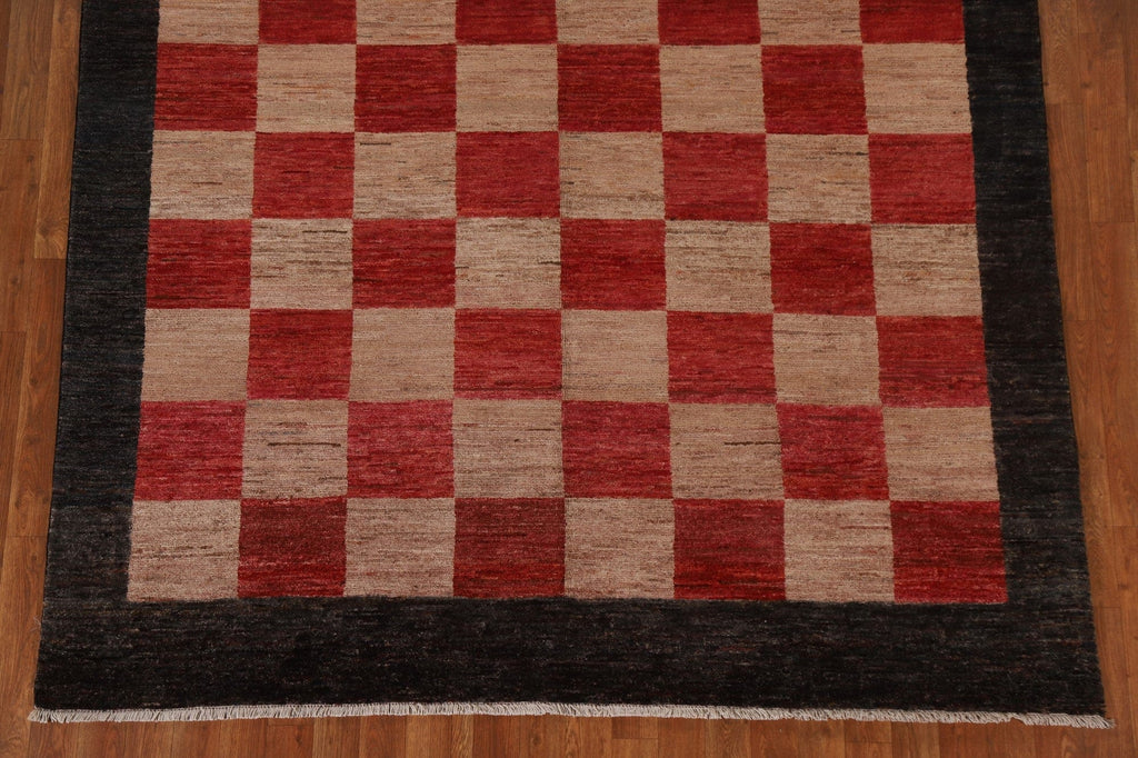 Checkered Gabbeh Kashkoli Modern Area Rug 6x10