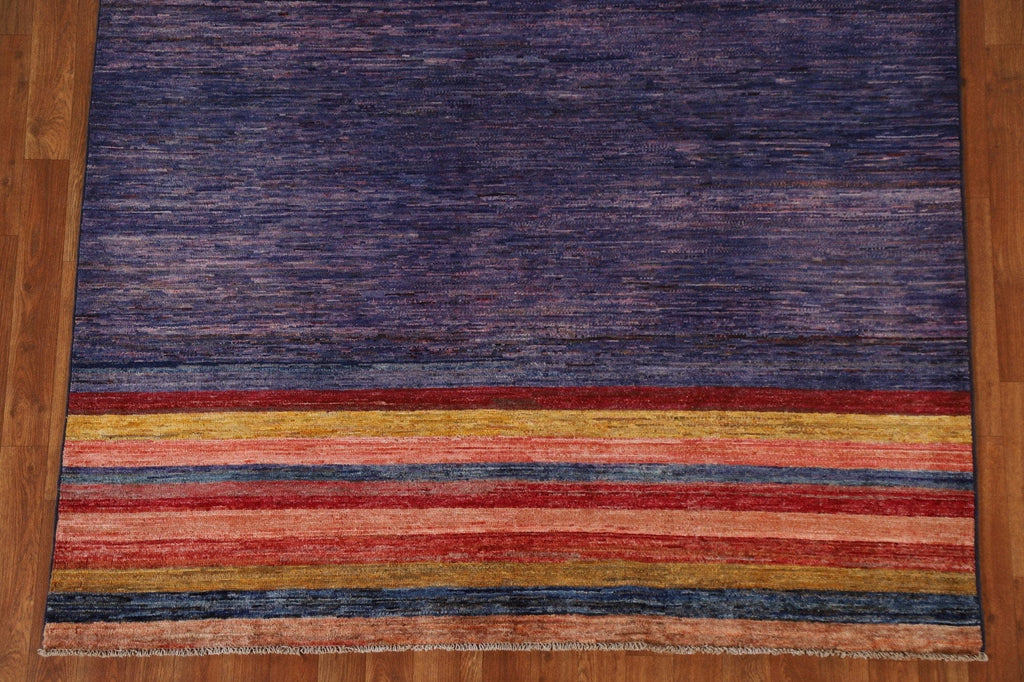 Blue/ Purple Handmade Gabbeh Kashkoli Area Rug 5x8