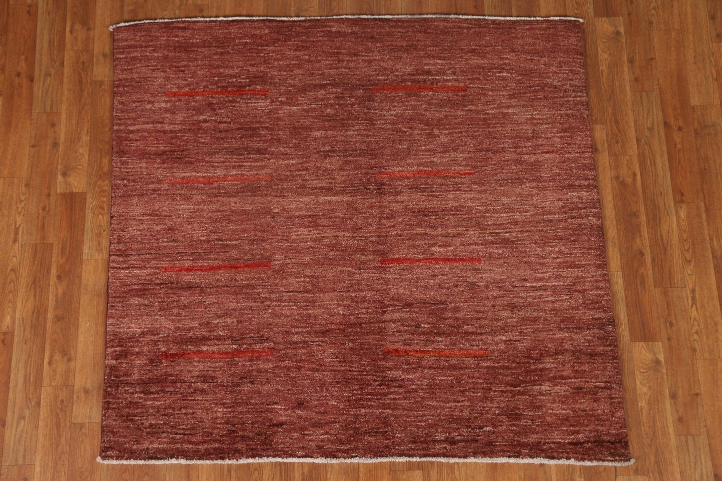 Hand-Knotted Gabbeh Kashkoli Oriental Area Rug 4x4