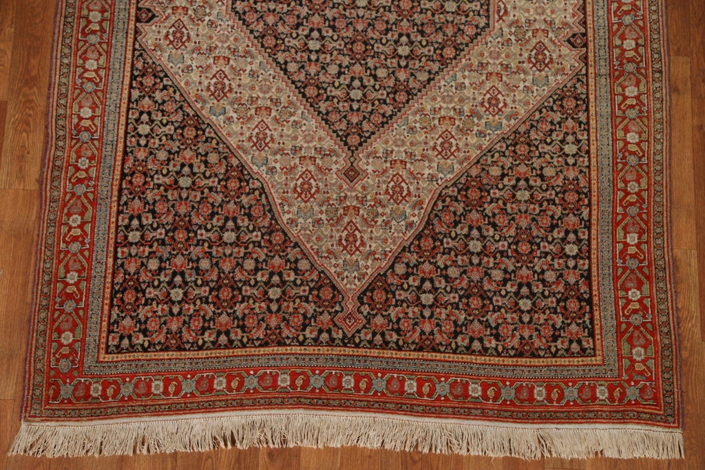 Pre-1900 Antique Vegetable Dye Senneh Persian Area Rug 5x6