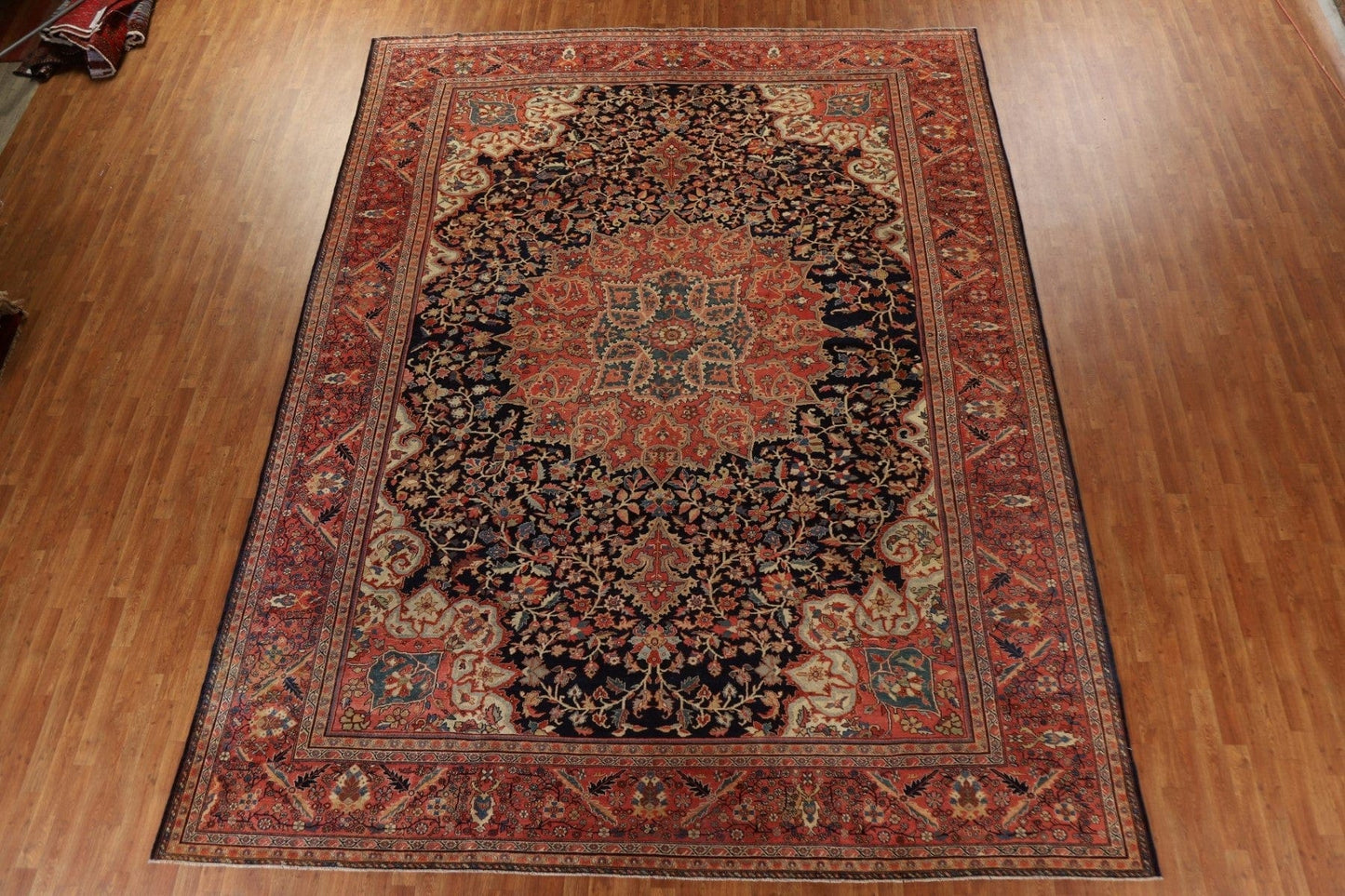 Pre-1900 Antique Vegetable Dye Sultanabad Persian Large Rug 11x14