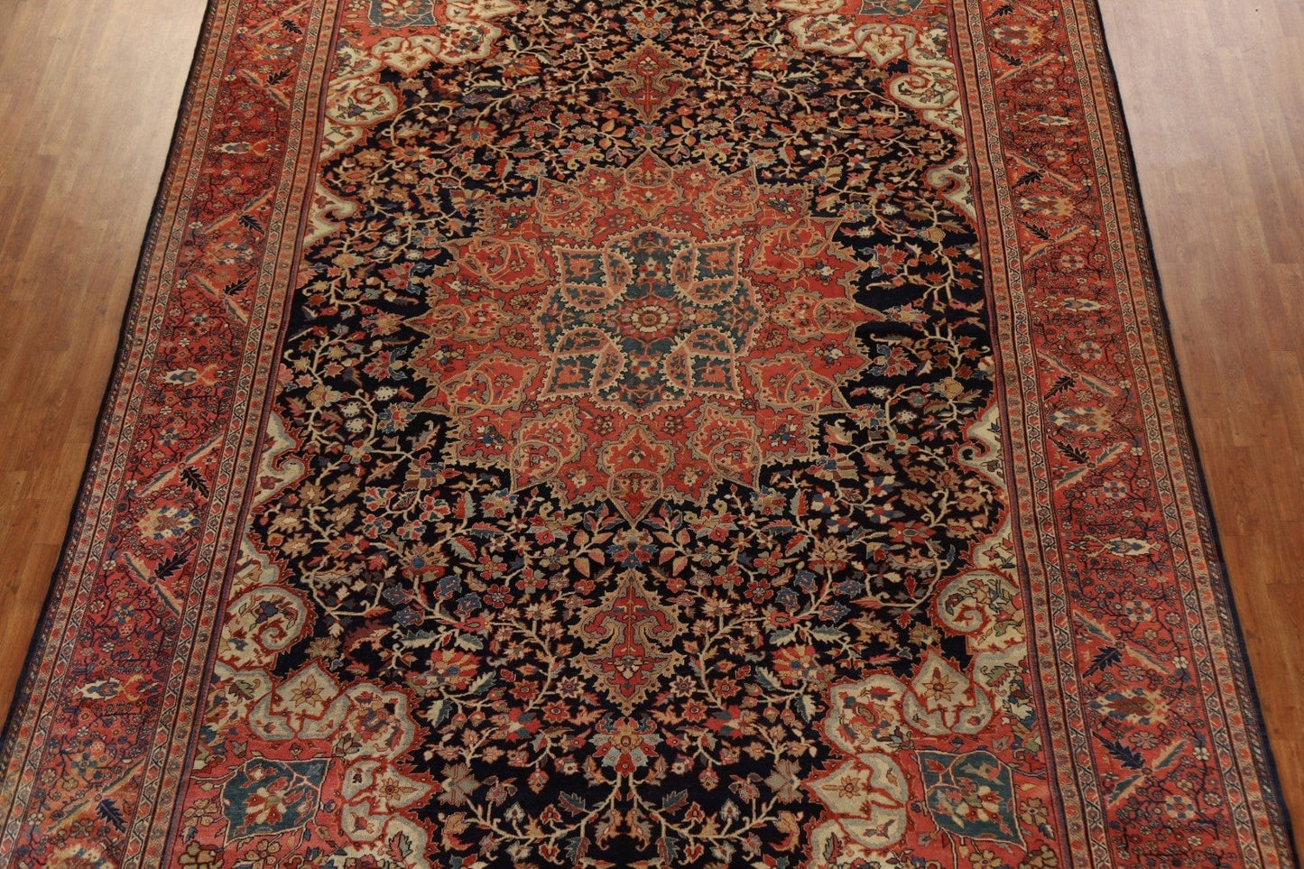 Pre-1900 Antique Vegetable Dye Sultanabad Persian Large Rug 11x14