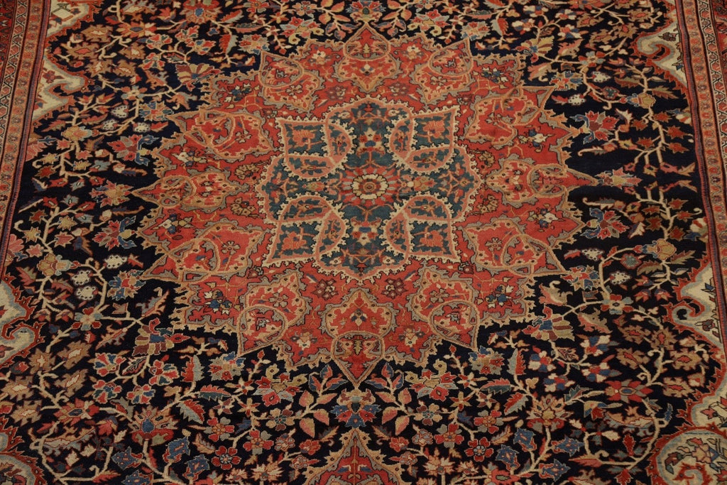 Pre-1900 Antique Vegetable Dye Sultanabad Persian Large Rug 11x14