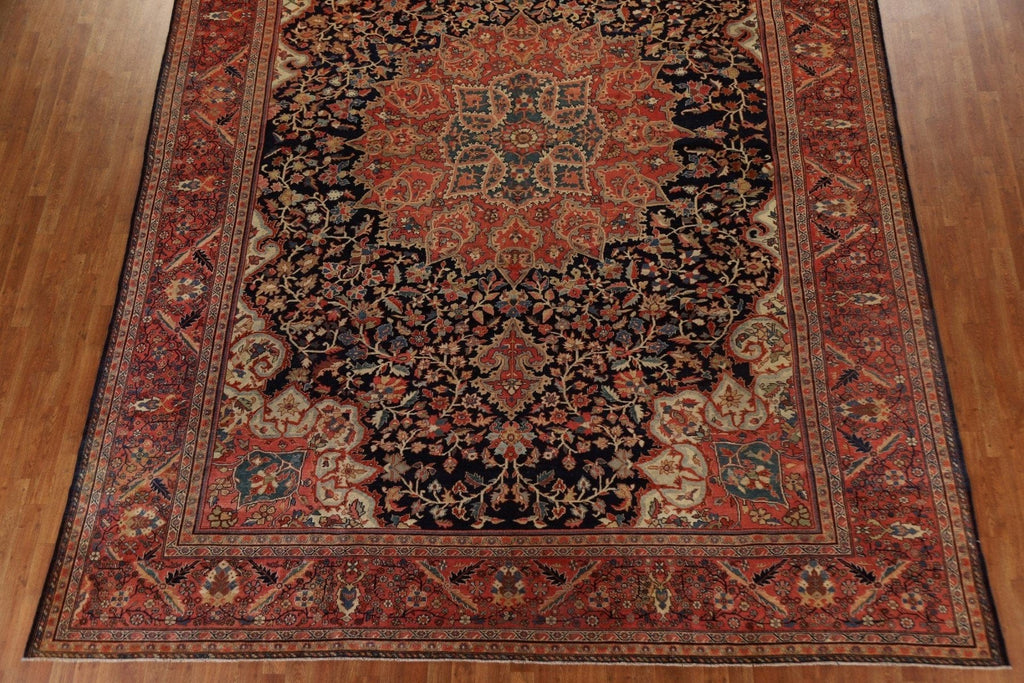 Pre-1900 Antique Vegetable Dye Sultanabad Persian Large Rug 11x14