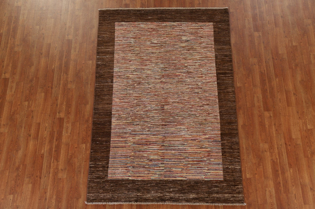 Striped Gabbeh Kashkoli Oriental Area Rug 5x8