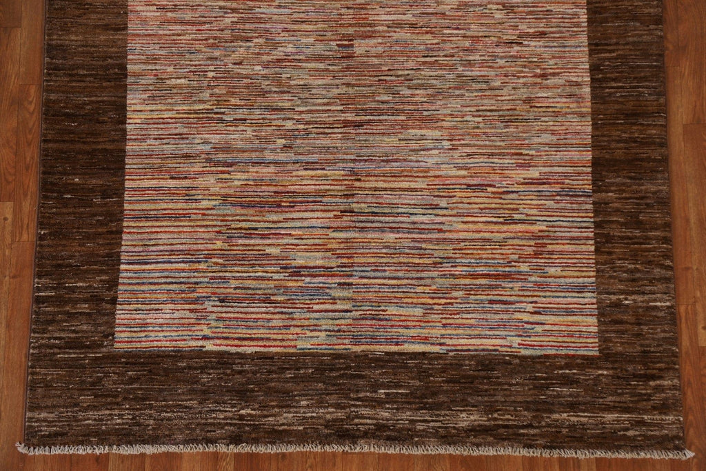 Striped Gabbeh Kashkoli Oriental Area Rug 5x8