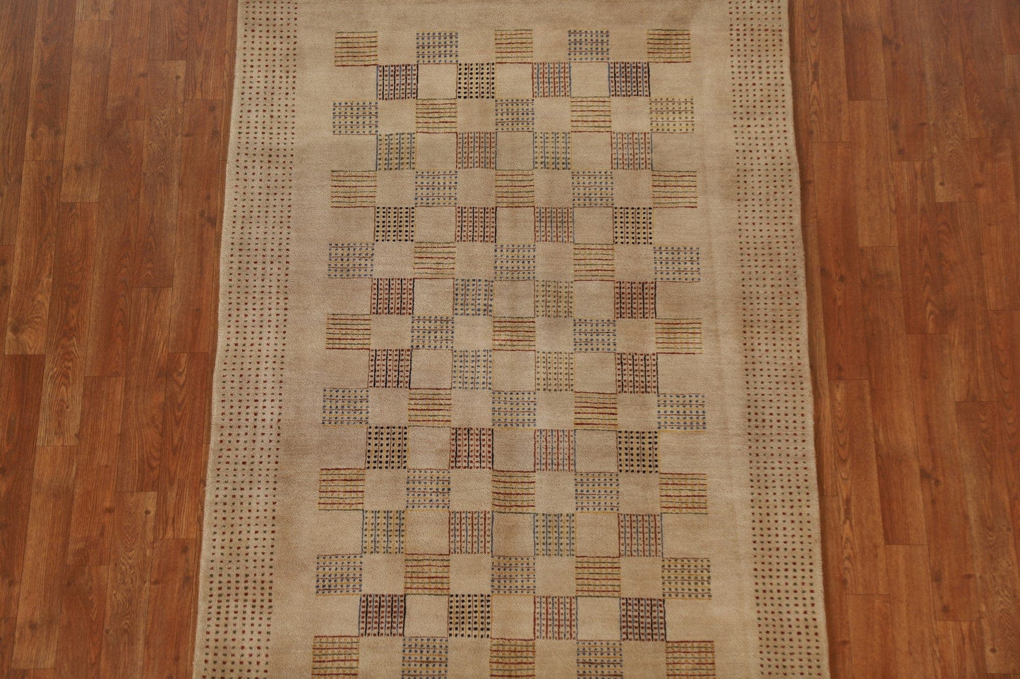 Checkered Gabbeh Kashkoli Oriental Area Rug 4x6