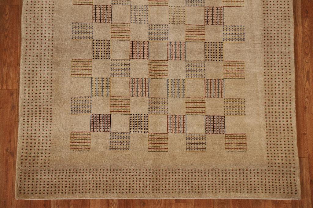 Checkered Gabbeh Kashkoli Oriental Area Rug 4x6