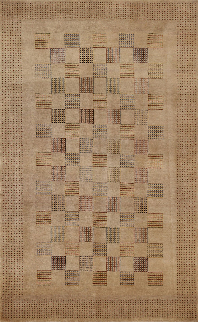 Checkered Gabbeh Kashkoli Oriental Area Rug 4x6