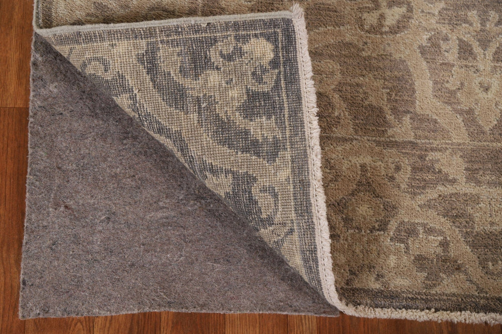 Brown Oushak Geometric Area Rug 4x6