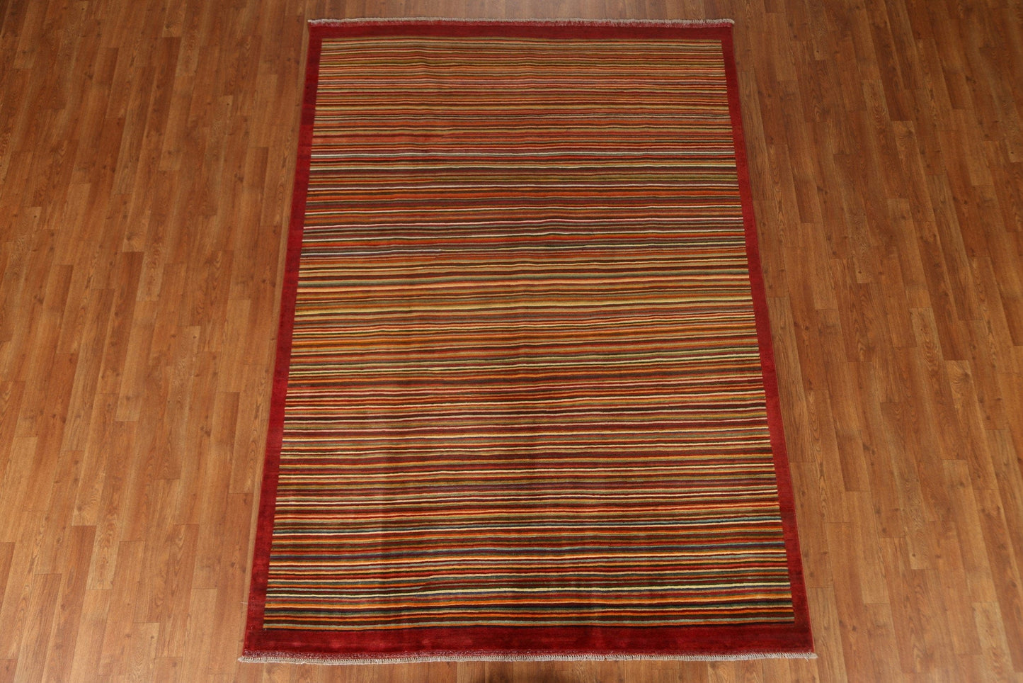 Modern Gabbeh Kashkoli Oriental Area Rug 6x8