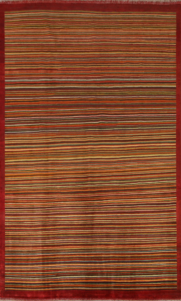 Modern Gabbeh Kashkoli Oriental Area Rug 6x8