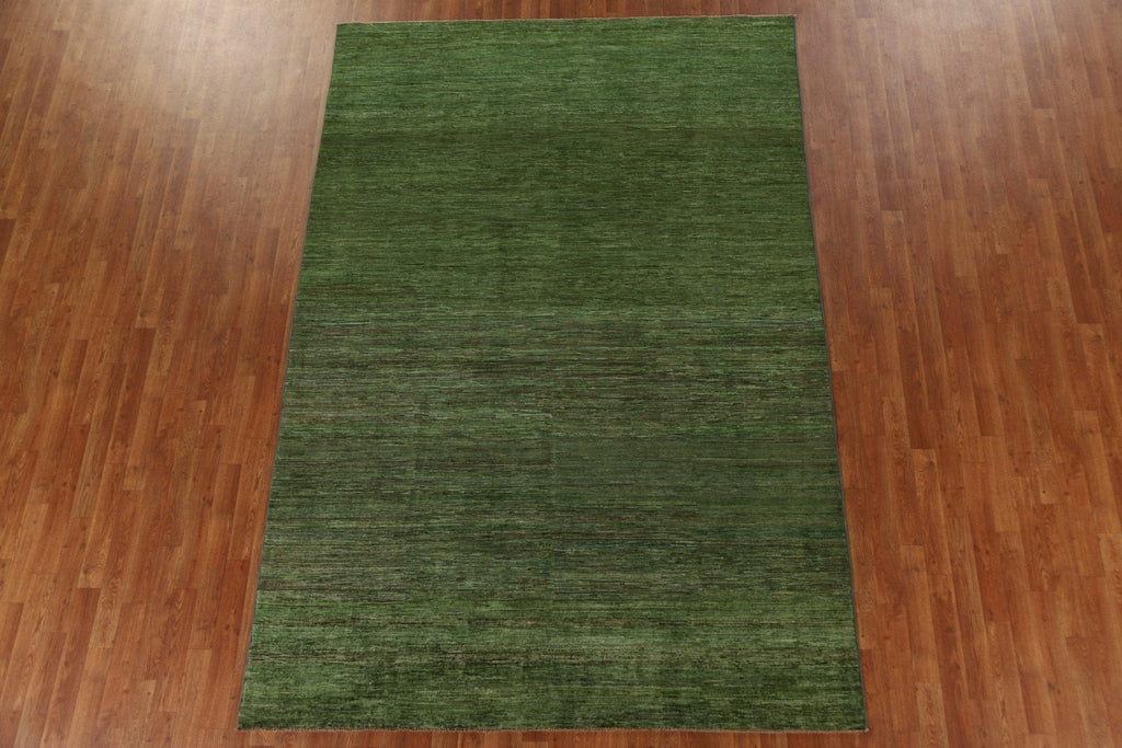 Green Gabbeh Kashkoli Modern Area Rug 7x10