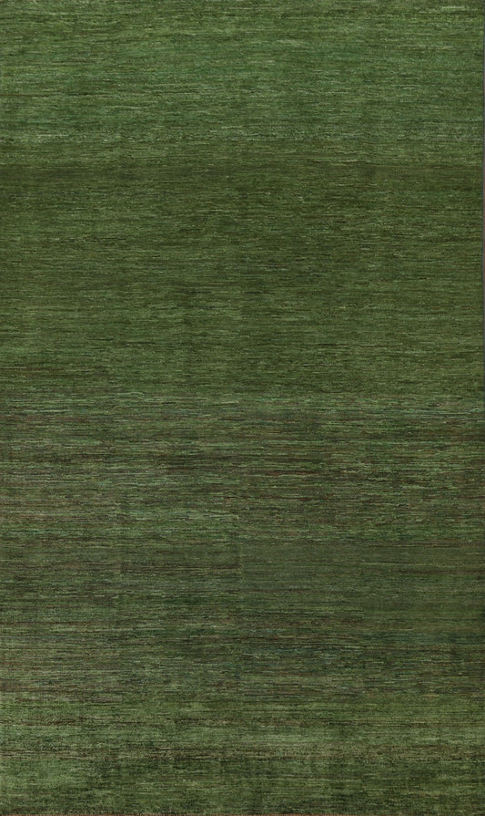 Green Gabbeh Kashkoli Modern Area Rug 7x10