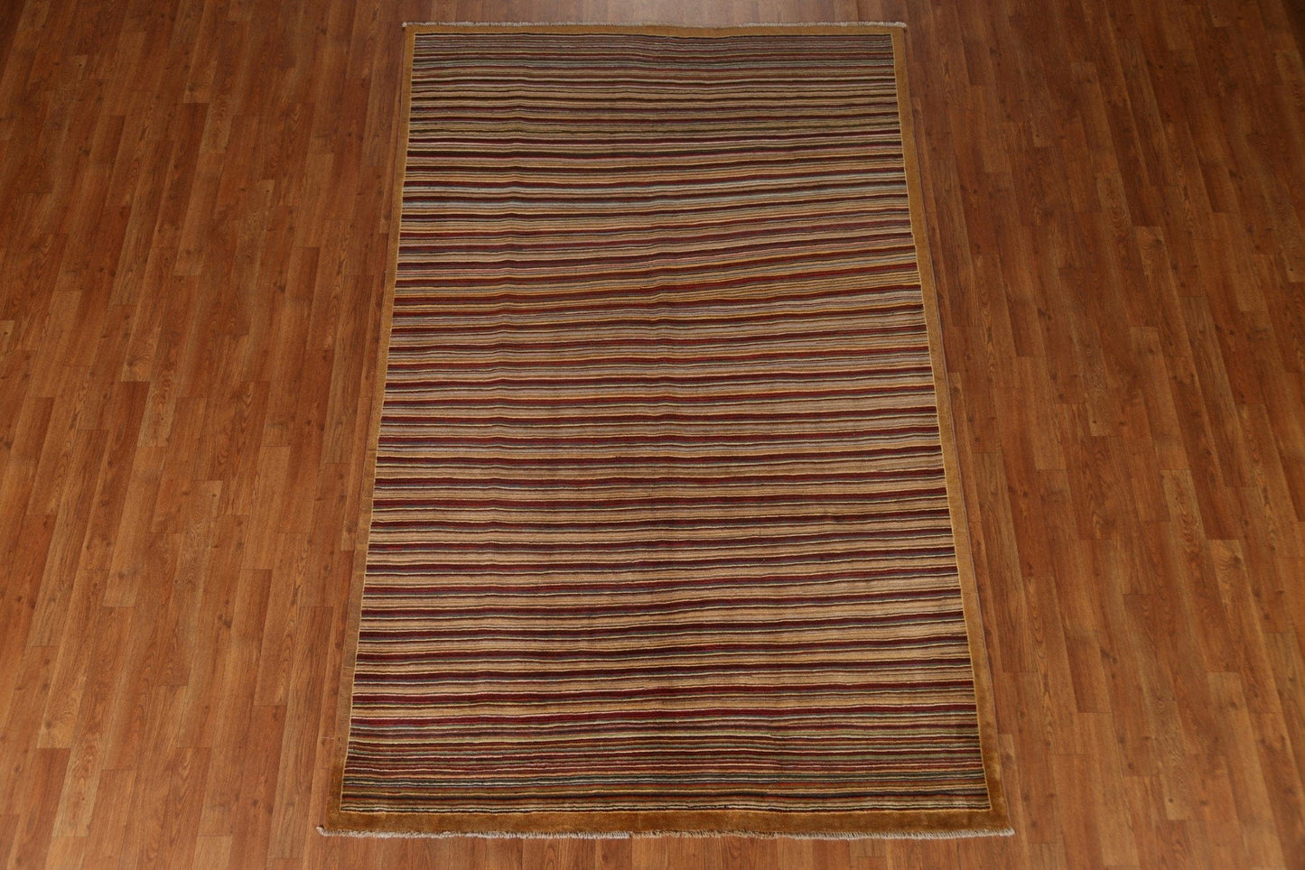 Striped Gabbeh Kashkoli Wool Area Rug 5x8