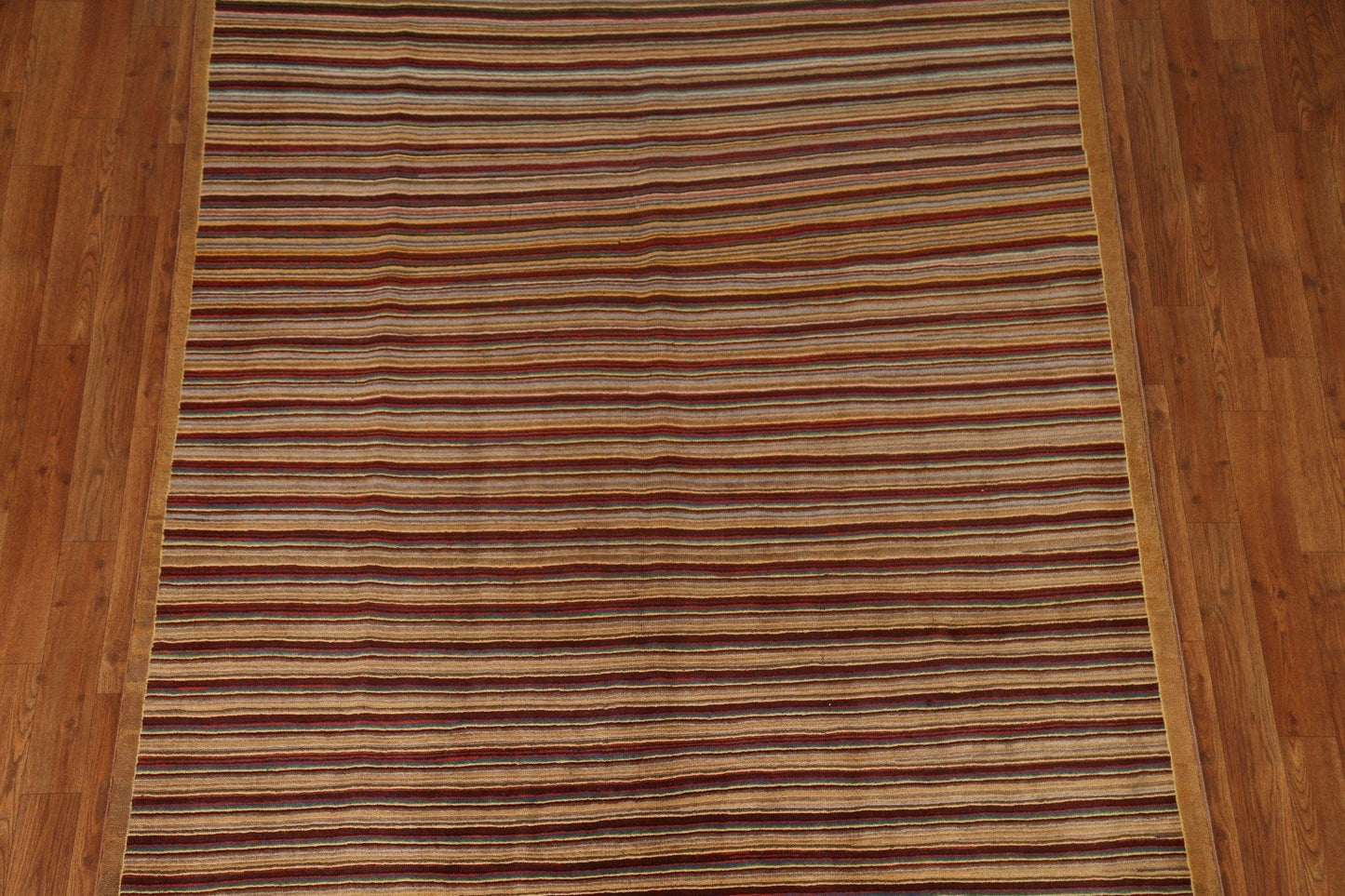 Striped Gabbeh Kashkoli Wool Area Rug 5x8