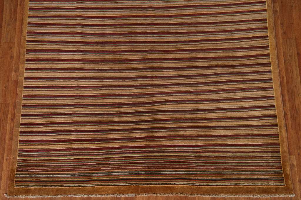 Striped Gabbeh Kashkoli Wool Area Rug 5x8