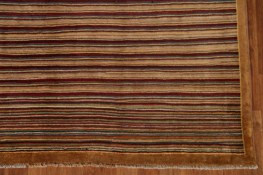 Striped Gabbeh Kashkoli Wool Area Rug 5x8