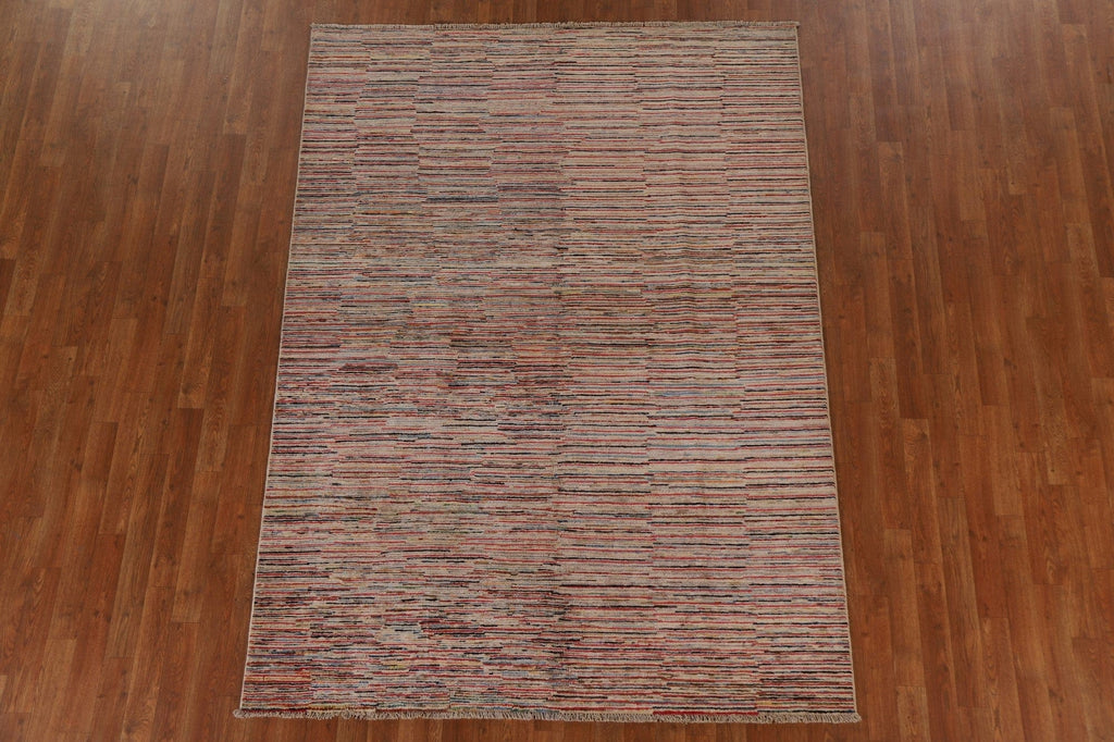 Striped Gabbeh Kashkoli Oriental Area Rug 6x8