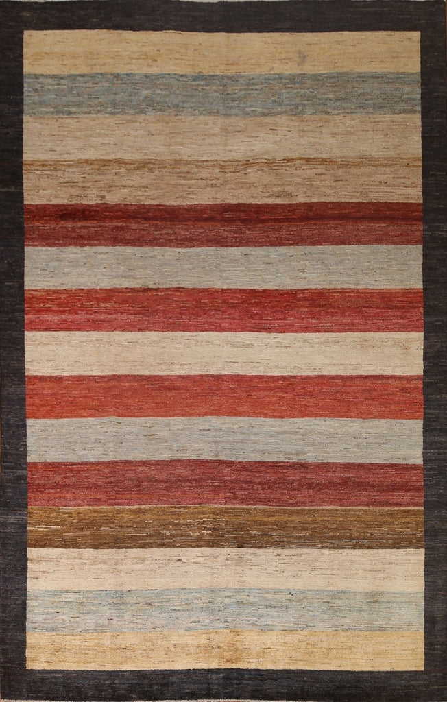 Modern Gabbeh Kashkoli Wool Area Rug 8x10