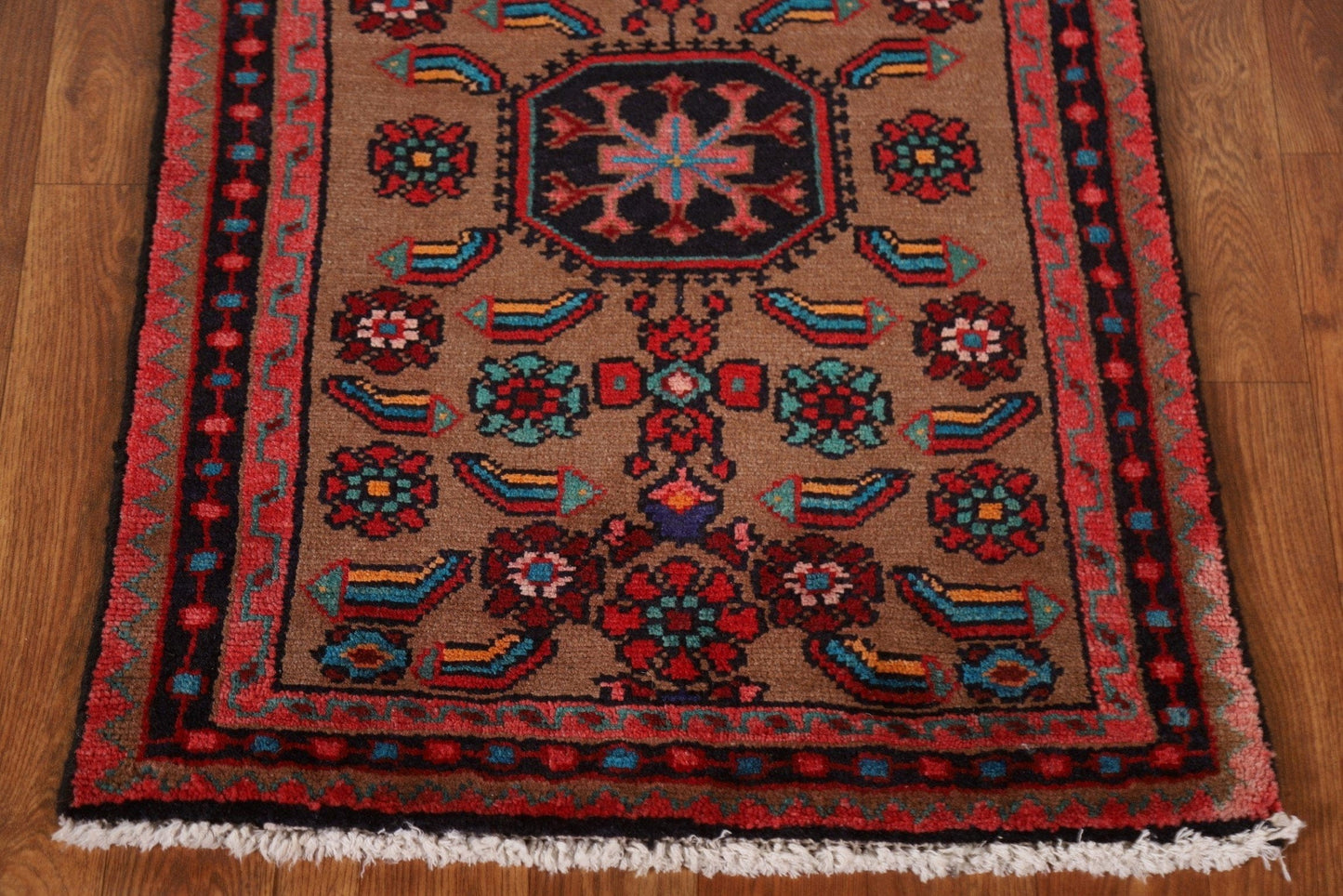 Hand-Knotted Wool Hamedan Persian Rug 2x3