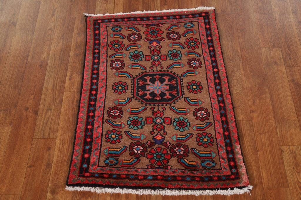 Hand-Knotted Wool Hamedan Persian Rug 2x3