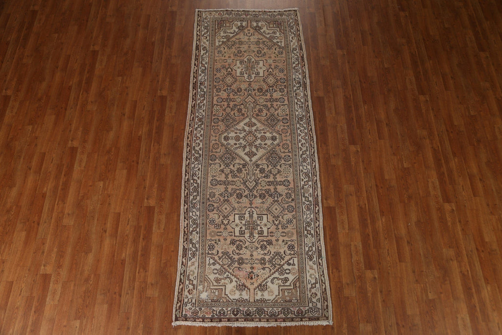 Geometric Hamedan Persian Runner Rug 3x9