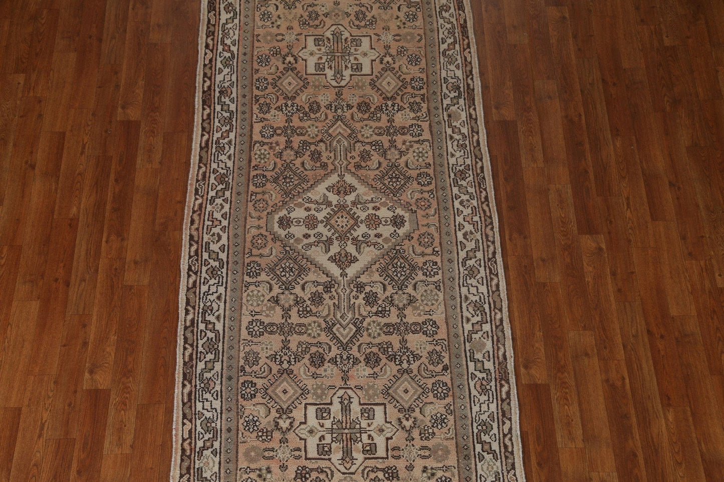 Geometric Hamedan Persian Runner Rug 3x9