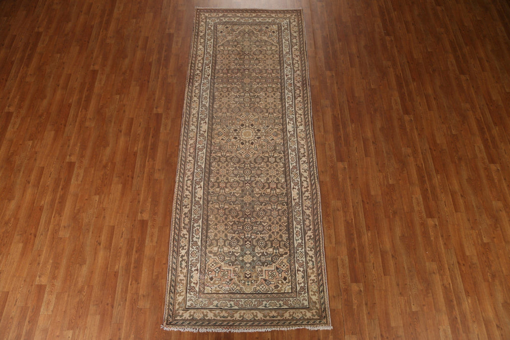 Vintage Hamedan Persian Runner Rug 4x10