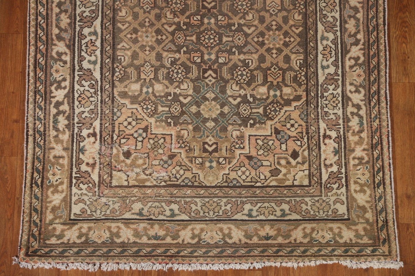 Vintage Hamedan Persian Runner Rug 4x10