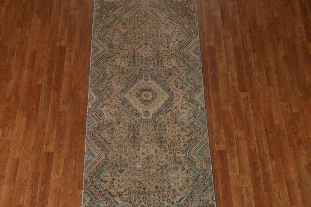 Antique Wool Abadeh Persian Runner Rug 3x8