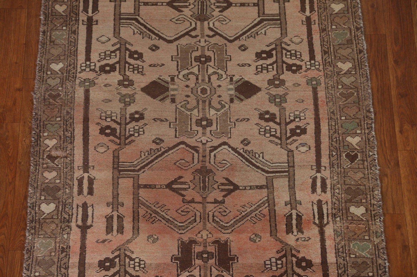 Vintage Wool Ardebil Persian Runner Rug 3x9