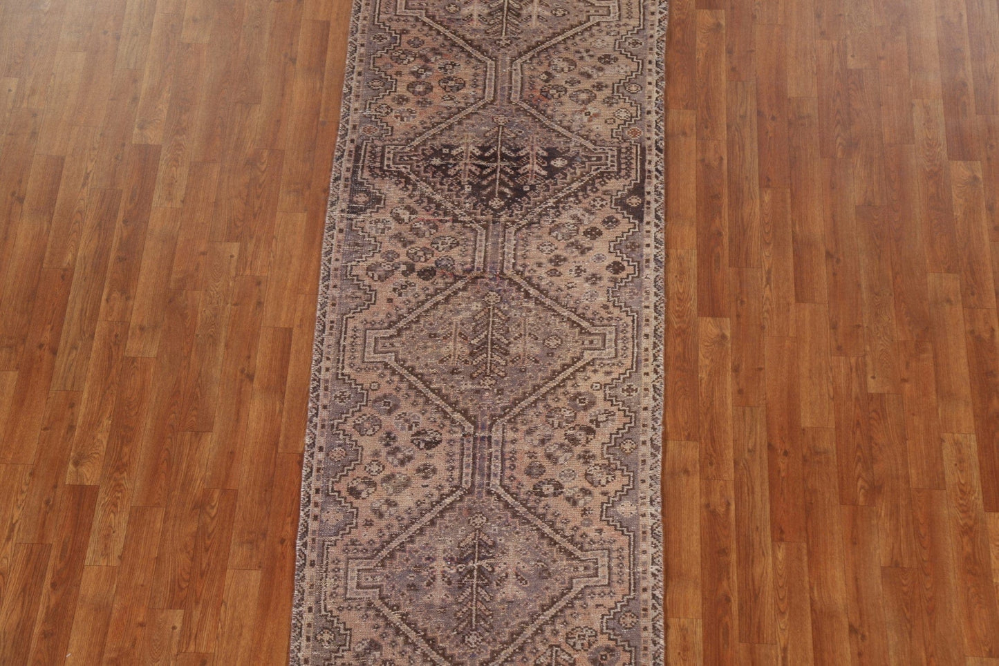 Antique Wool Qashqai Persian Runner Rug 3x9