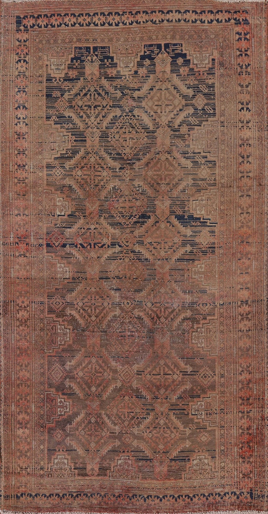 Distressed Antique Turkoman Persian Area Rug 4x6