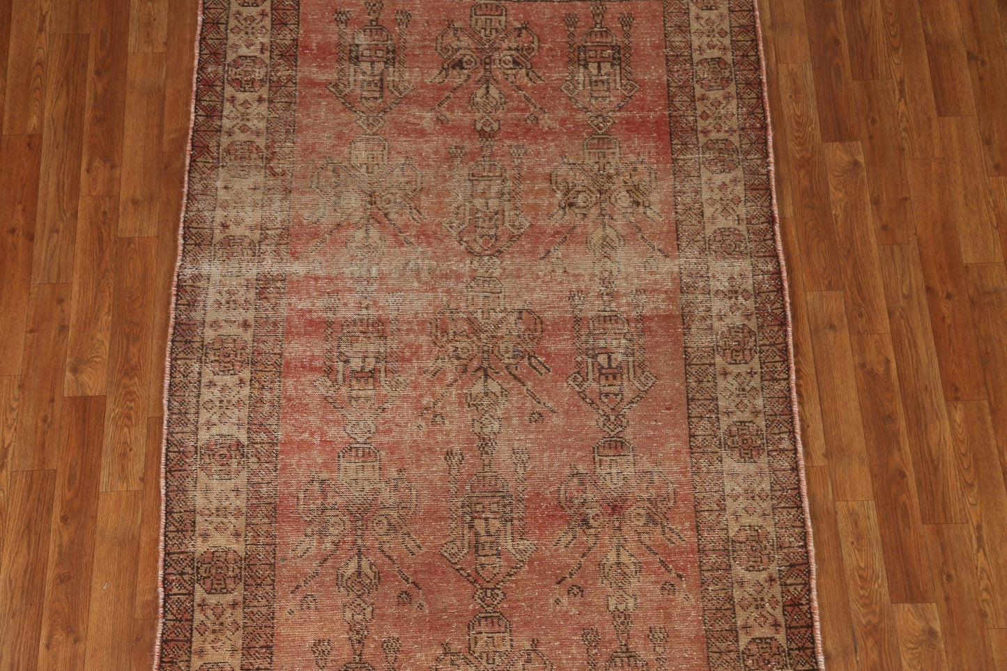 Antique Distressed Mashad Persian Area Rug 4x6