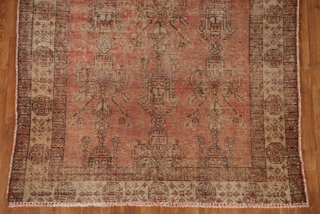 Antique Distressed Mashad Persian Area Rug 4x6