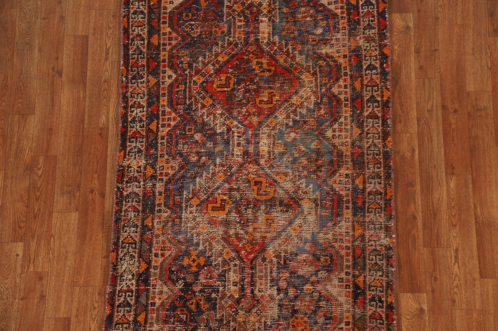 Antique Distressed Hamedan Persian Area Rug 3x6