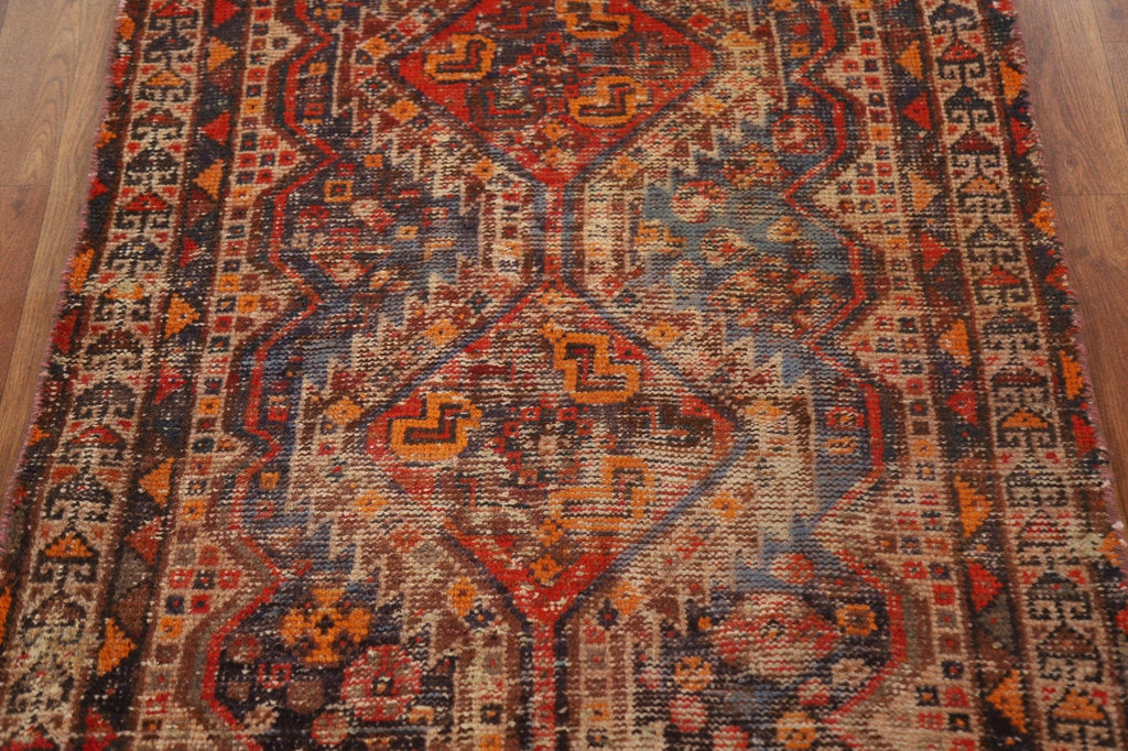 Antique Distressed Hamedan Persian Area Rug 3x6