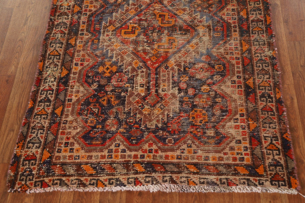 Antique Distressed Hamedan Persian Area Rug 3x6