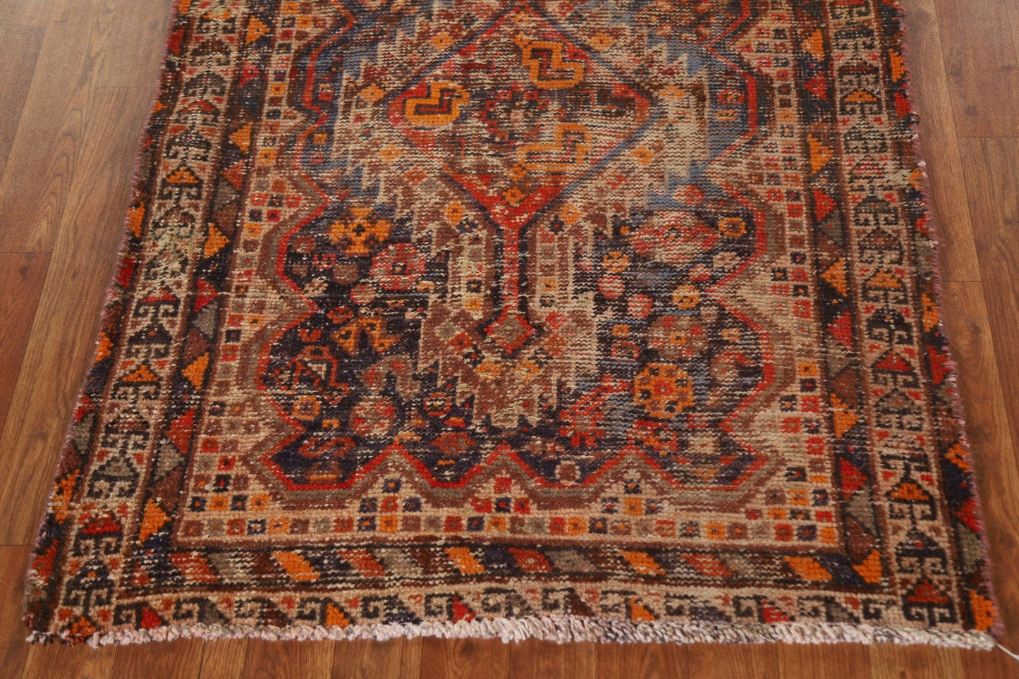 Antique Distressed Hamedan Persian Area Rug 3x6