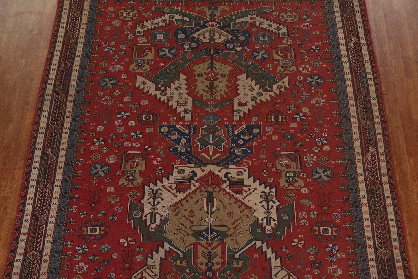 Geometric Rose Sumak Oriental Area Rug 8x10