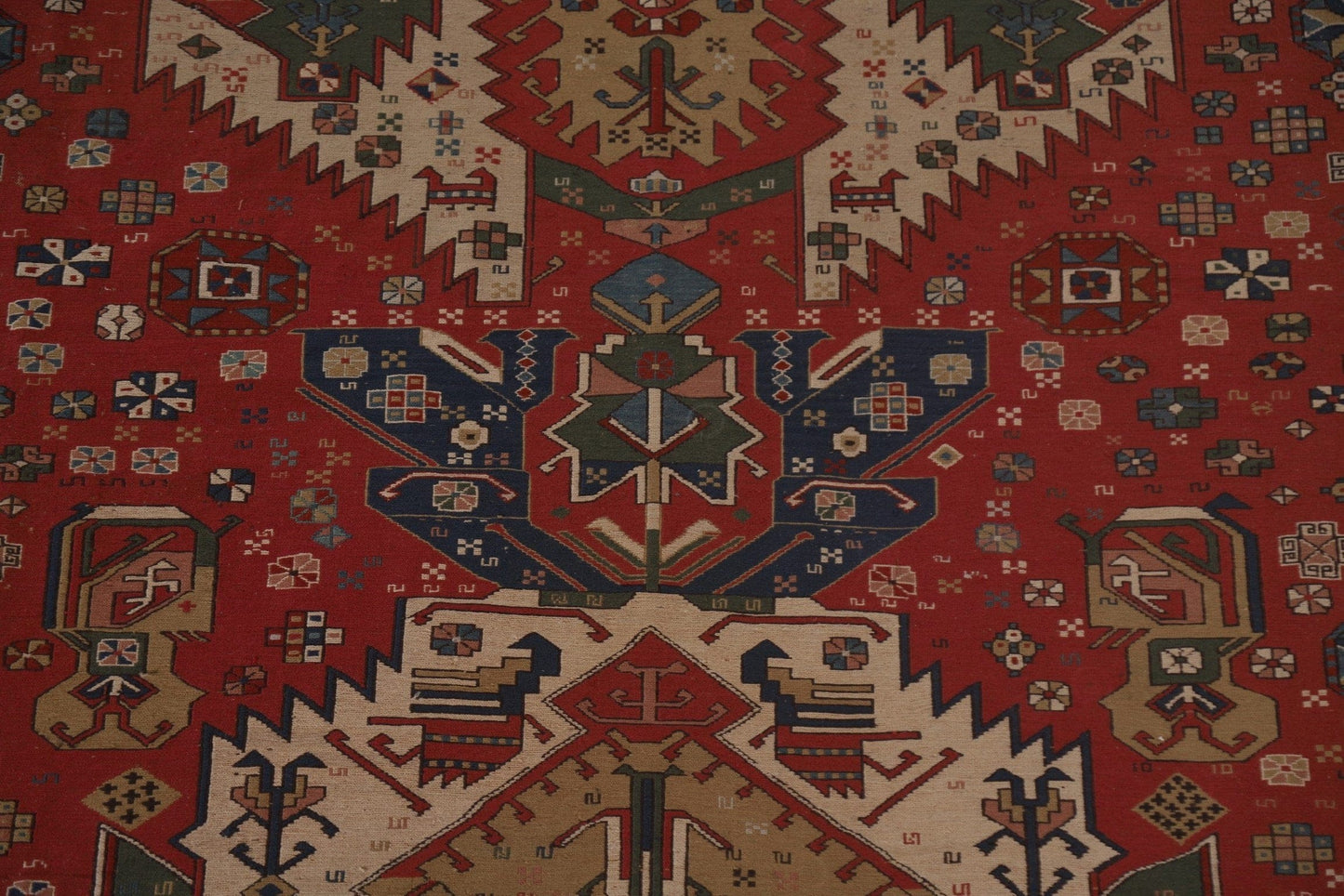 Geometric Rose Sumak Oriental Area Rug 8x10