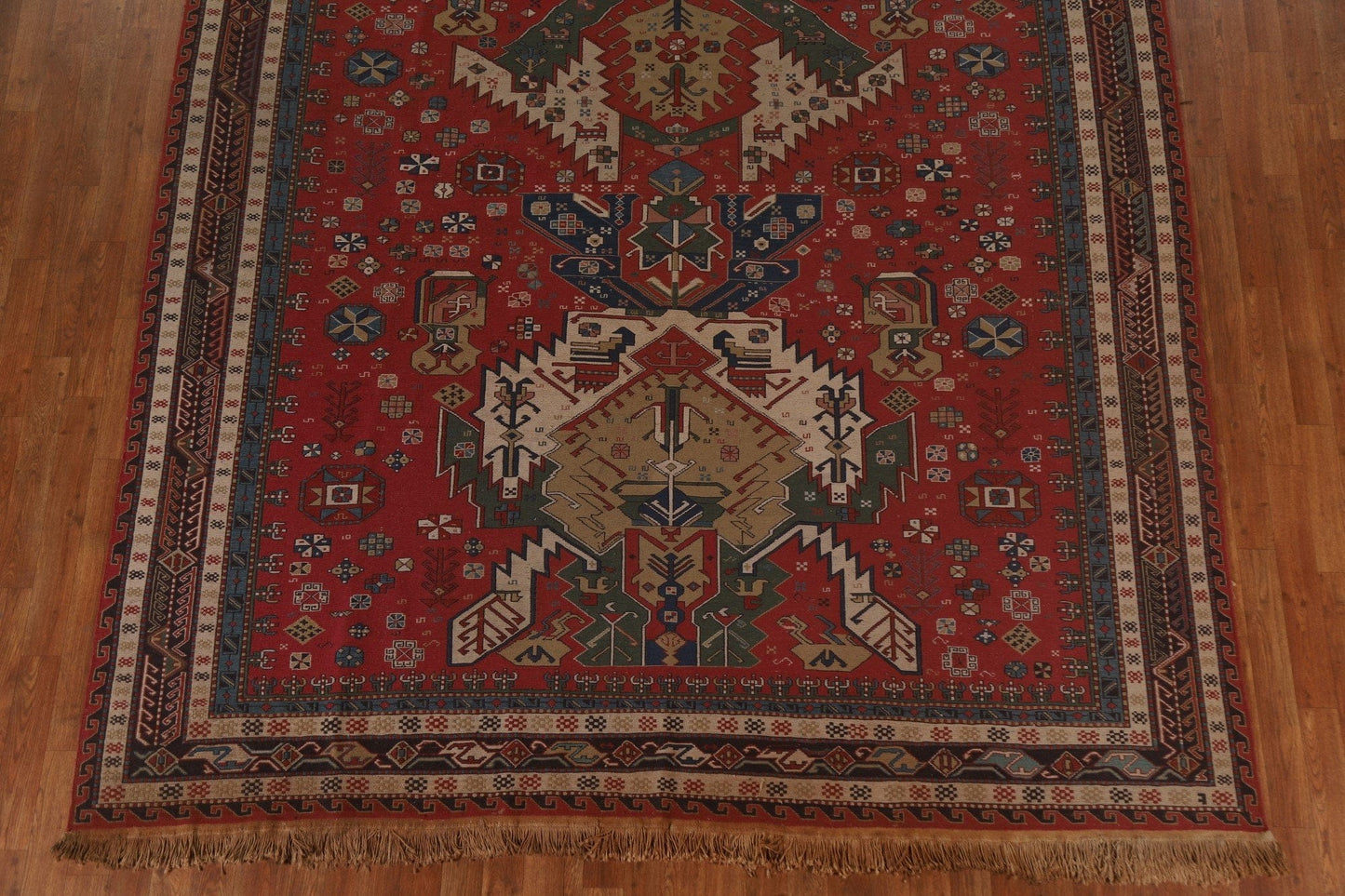 Geometric Rose Sumak Oriental Area Rug 8x10