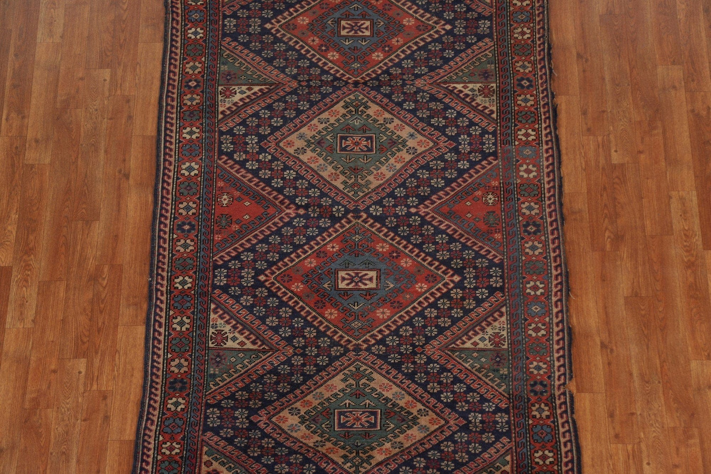 Pre-1900 Antique Kazak Turkish Area Rug 4x7