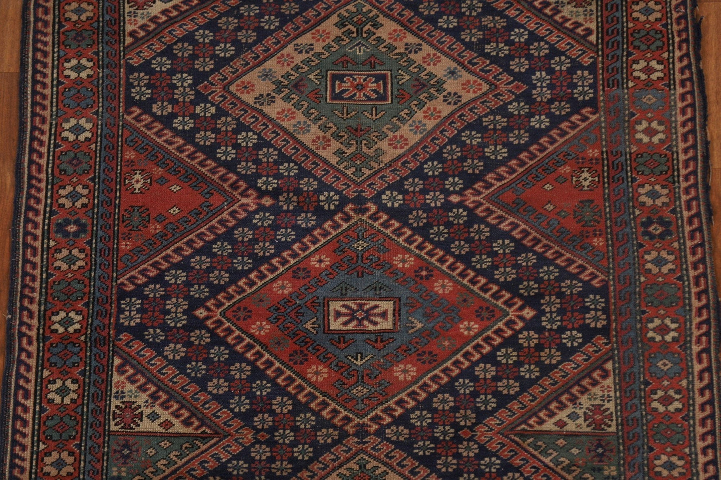 Pre-1900 Antique Kazak Turkish Area Rug 4x7