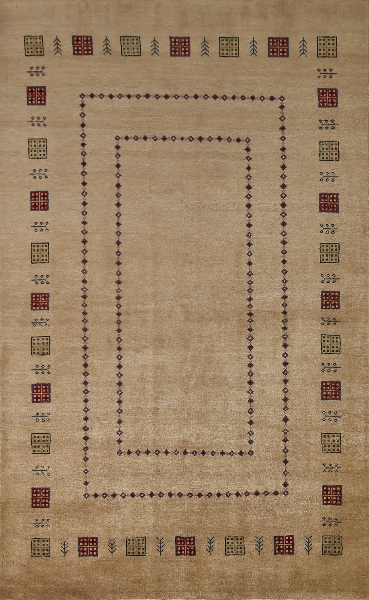 Handmade Gabbeh Kashkoli Oriental Area Rug 4x7