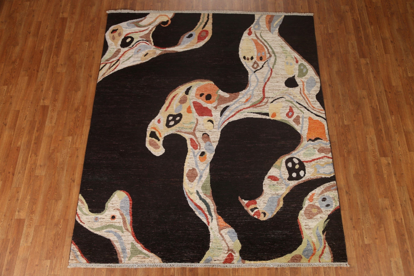 Modern Abstract Oriental Area Rug 7x8