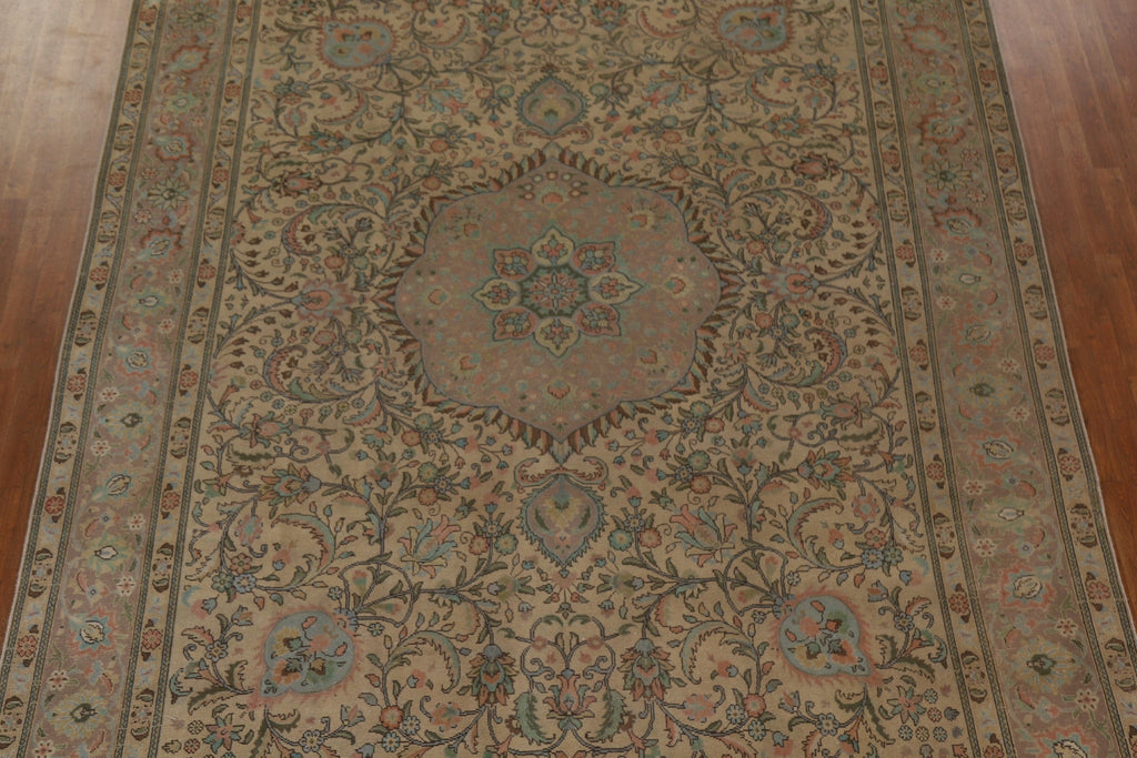 Distressed Tabriz Persian Area Rug 10x13