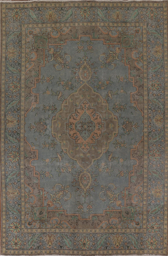 Over-Dyed Distressed Tabriz Persian Area Rug 8x11