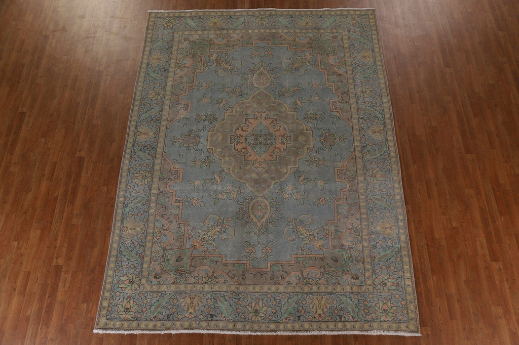 Over-Dyed Distressed Tabriz Persian Area Rug 8x11